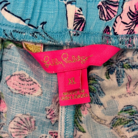 Lilly Pulitzer Lilo Linen Shorts in the Amalfi Blue Lilly's Roadtrip print - Picture 5 of 7